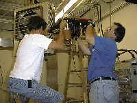 Installer Russ Hines and Helper